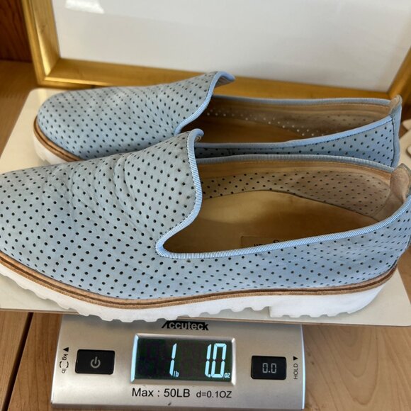 Paul Green Cailey Loafer Light Blue Perforated Slip-on White Sole Size 8 US - Picture 12 of 12